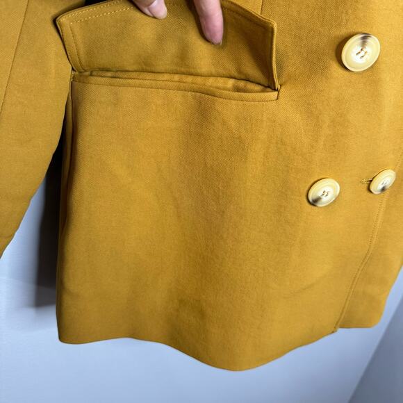 Gestuz LizaGZ Double Breasted Blazer Boxy Fit Relaxed Sz 36Small Mustard Yellow - Picture 6 of 15